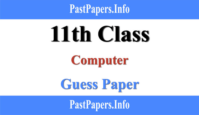 11th Class Computer Science Guess Paper 2021