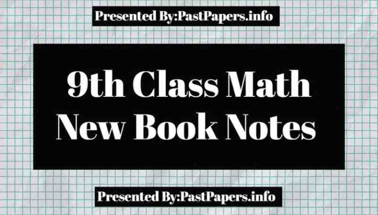 9th Class Math New Book Notes